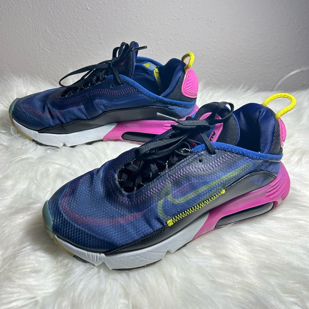 NIKE AIR MAX 2090 CK2612-400 Navy Magenta Running Sneaker Size 7 - Picture 7 of 11